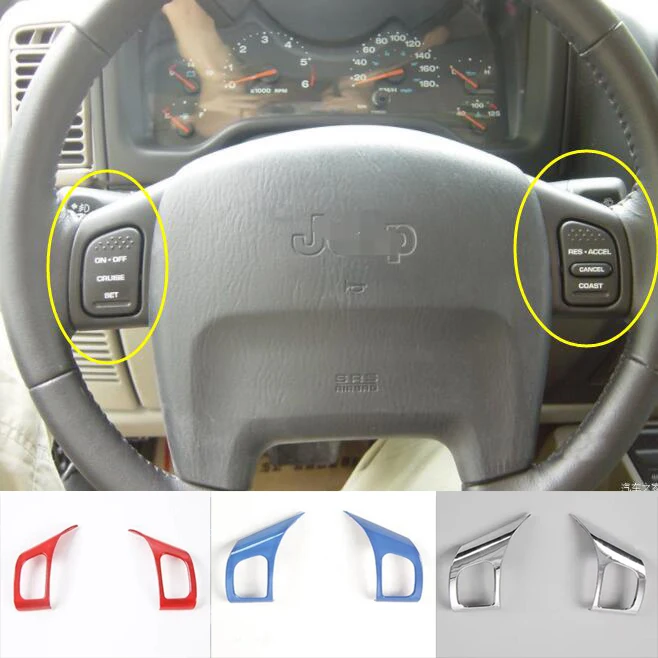 Новейшая накладка на рулевое колесо внутренняя молдинги Стайлинг ABS для Jeep Wrangler TJ