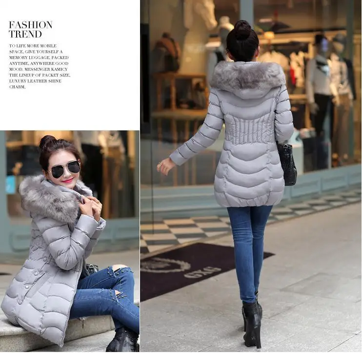 Новинка 2019 куртка Женское зимнее пальто утепленное тонкое женское длинное с