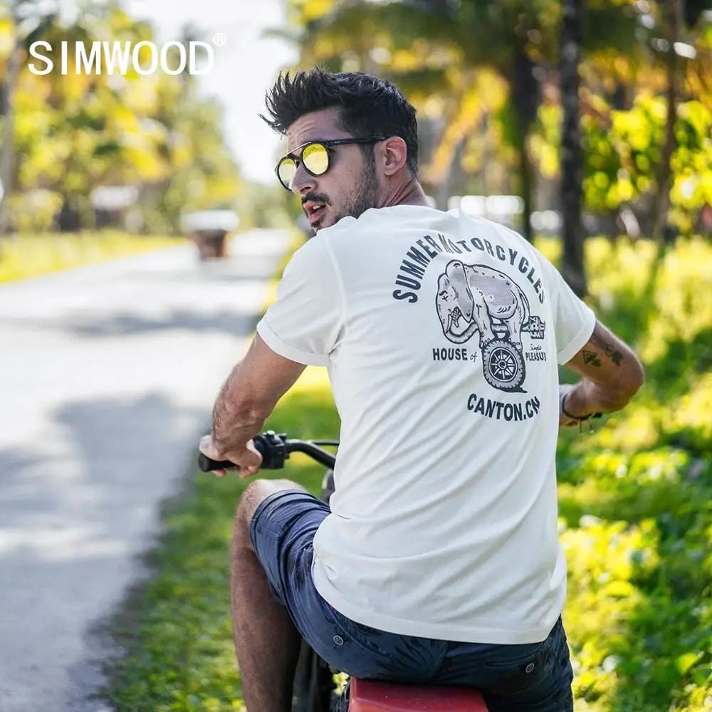 SIMWOOD 2020 летняя новинка Мужская футболка с принтом из мультфильма 100% хлопок модный