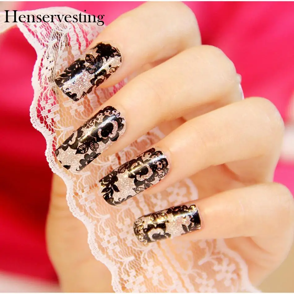 Фольги 20 листов ногти декорирование цветы передачи новые наклейки DIY маникюр для