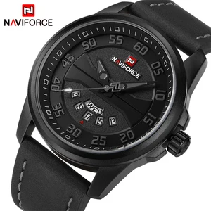 Часы NAVIFORCE Мужские кварцевые, на кожаном ремешке
