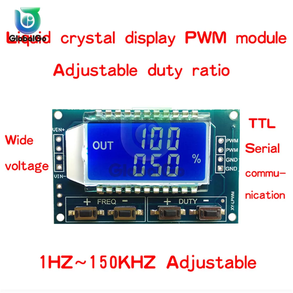 1 канальный сигнал генератор PWM частота импульсов рабочий цикл регулируемый дисплей модуля LCD 1Hz-150 Khz 3,3 V-30 V PWM плата Модуль гибкий кабель