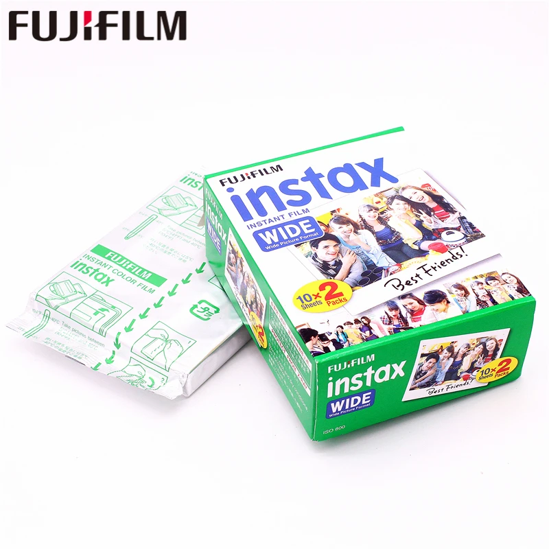 Оригинальная широкоформатная пленка Fujifilm Instax белая 20 листов для фотоаппарата Fuji