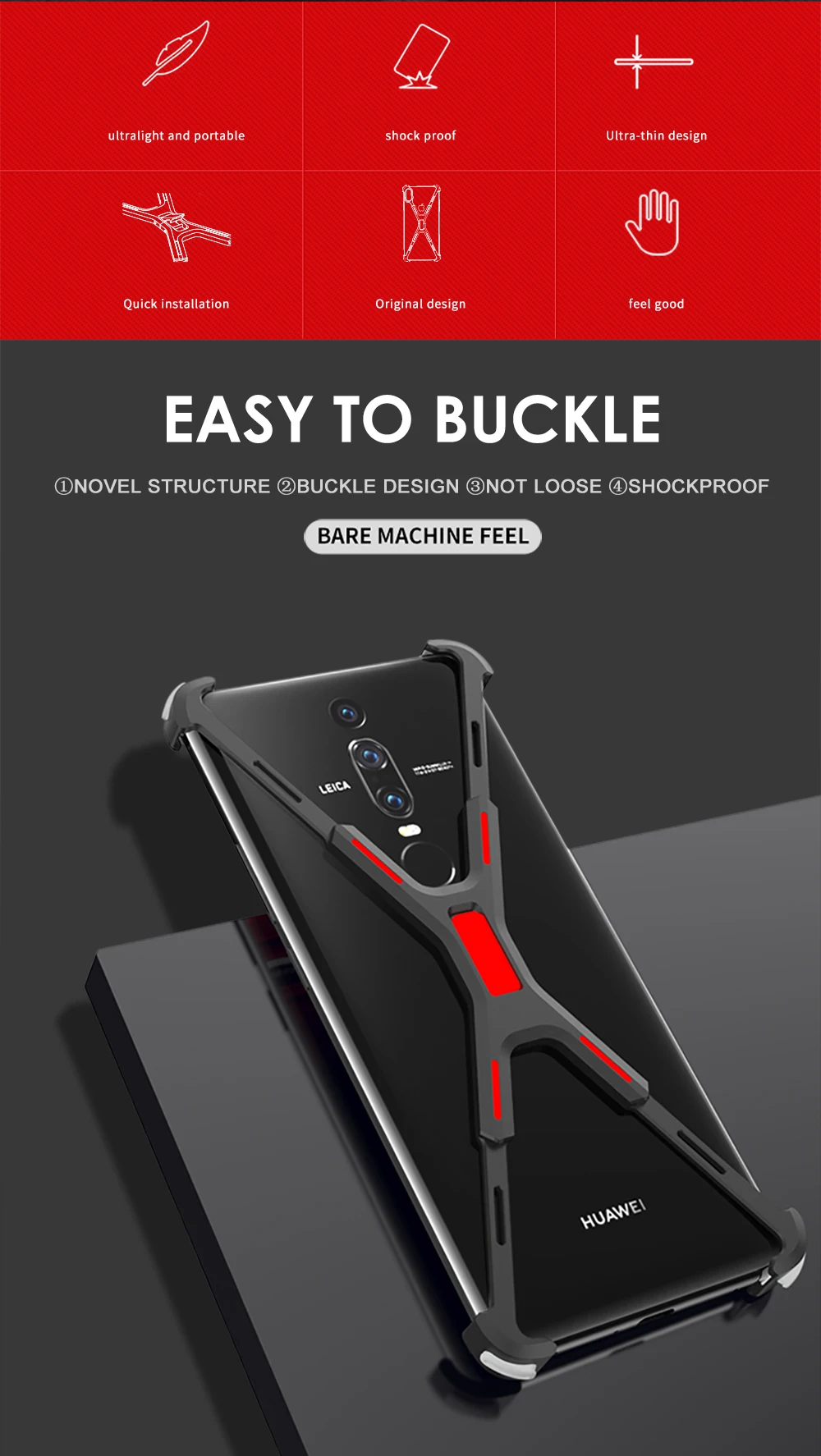 Чехол для HUAWEI mate RS Porsche version, роскошный 3D Жесткий Алюминиевый металлический каркас с кольцом-держателем, защитный задний бампер