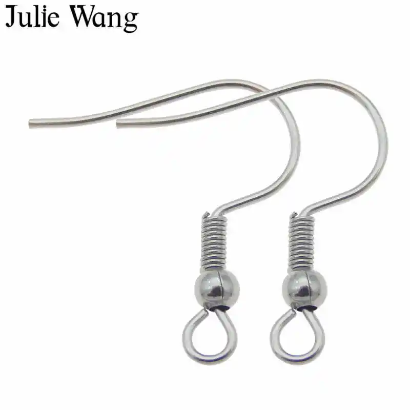 100 шт. серебряные серьги Julie Wang из нержавеющей стали|Ювелирная фурнитура и