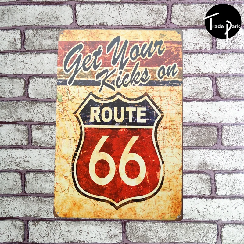 Et liane ont ici leurs jeux enclos route 66 mother road Bar sign Metal Poster |