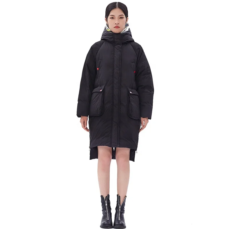ODM новый модный длинный пуховик с капюшоном высокого качества женские куртки