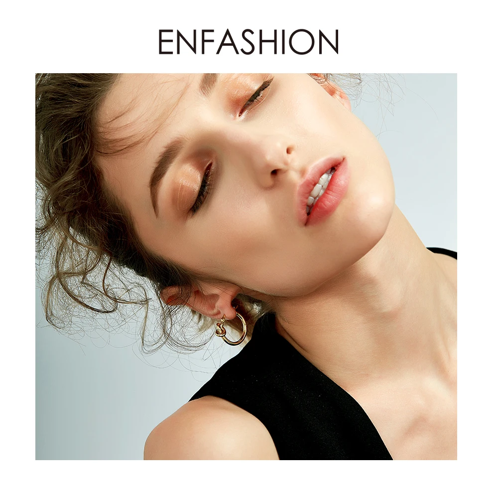 Enfashion Wholesale Classic Knot Hoop Earrings Gold color Earings Round Earrings For Women Jewelry oorbellen ohrringe