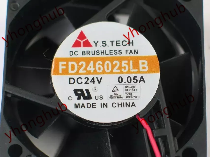 Вентилятор охлаждения сервера Y.S.TECH FD246025LB DC 24 В 0.05A 2 wire 60x60x25 мм|square fan|dc tech60mm cooling fan |