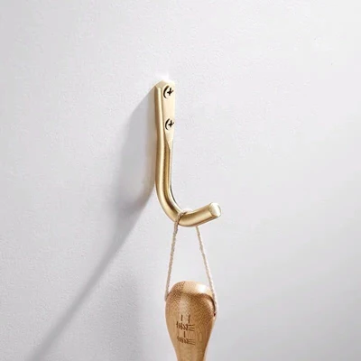 cloth hook Простой набор аксессуаров для ванной комнаты, Золотая щетка для ванной комнаты, Полка для полотенец, держатель для бумаги, тканевый крючок, Золотая щетка, роскошная полка для ванной комнаты - Цвет: cloth hook