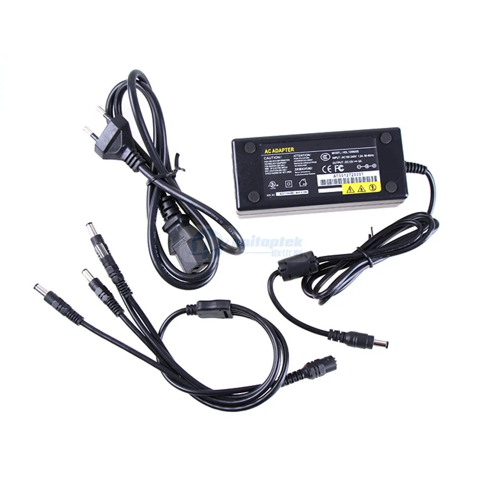 4CH 12 В в 5A блок питания CCTV для камеры 4 порта DC + косичка пальто адаптер|box for|box for