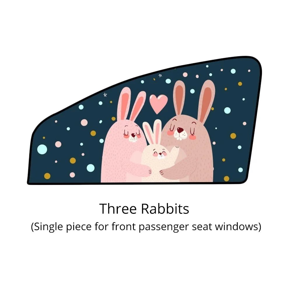 three rabbits Солнцезащитный козырек 1 шт., универсальный магнитный автомобильный солнцезащитный козырек, занавес на присоске, мультяшная защита на боковое окно, солнцезащитный козырек для детей - Цвет: three rabbits