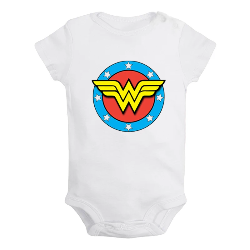 ieBodysuits1194W Animation Girl Power Wonder Woman Bat women Super women Newborn Baby Girl Boys Clothes Short Sleeve Romper Jumpsuit Outfits - Цвет: ieBodysuits1194W