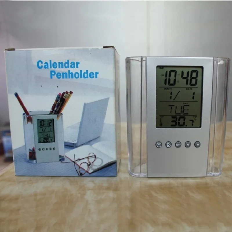 Часы цифровые часы ручка корпус электронные настольные многофункциональные