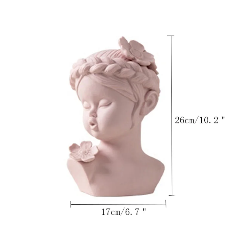 

Nordic Style Creative Ceramic Characters Avatar Sculpture Ornaments Home Decoration Baby Face Statue Desktop Crafts Wedding Gift