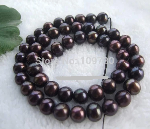 

Jewelry 00146 7x8mm Coffee Oval Fresh Water Pearl Beads 14.5"