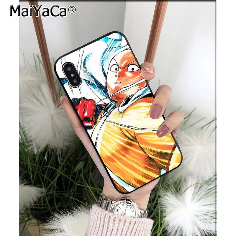 MaiYaCa ONE PUNCH MAN Saitama аниме Силиконовый ТПУ мягкий черный чехол для телефона для iPhone 6S 6plus 7plus 8 8Plus X Xs MAX 5 5S XR