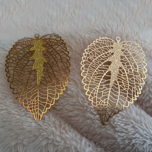 Винтажные металлические подвески и серьги в виде листьев филиграни 56*41 мм товары