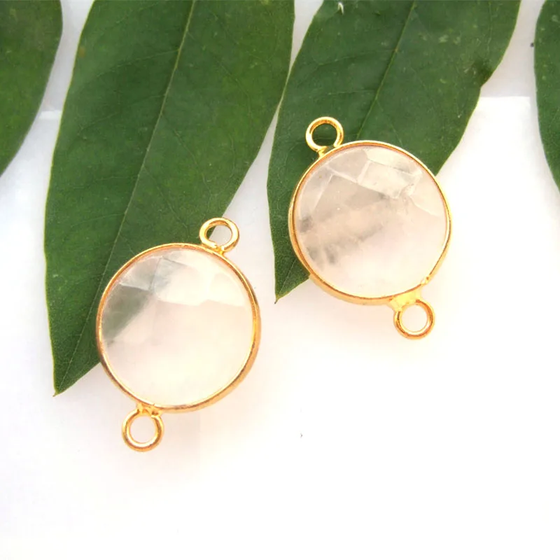 5 шт. натуральный Круглый драгоценный камень соединитель соединение