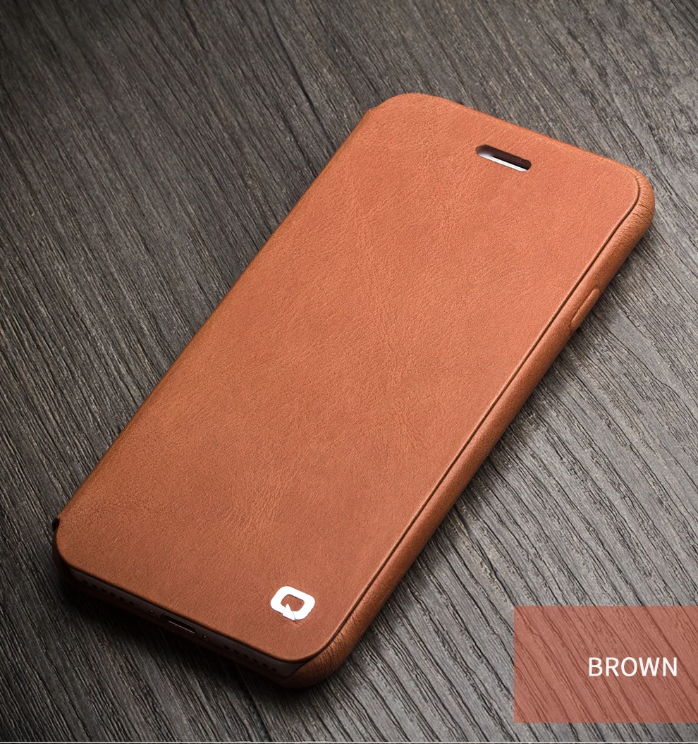 QIALINO из натуральной кожи сотовый телефон чехол для iPhone8 Роскошные Ultra Slim ручной работы флип чехол для iPhone8 plus для 4,7 /5,5 дюймов