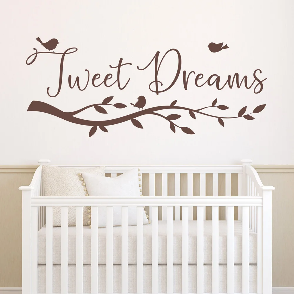 

tweet dreams Decals Baby Nursery Decor PVC wall stickers Bird Wall Art sticker Child baby home Decors vinyl decal G107