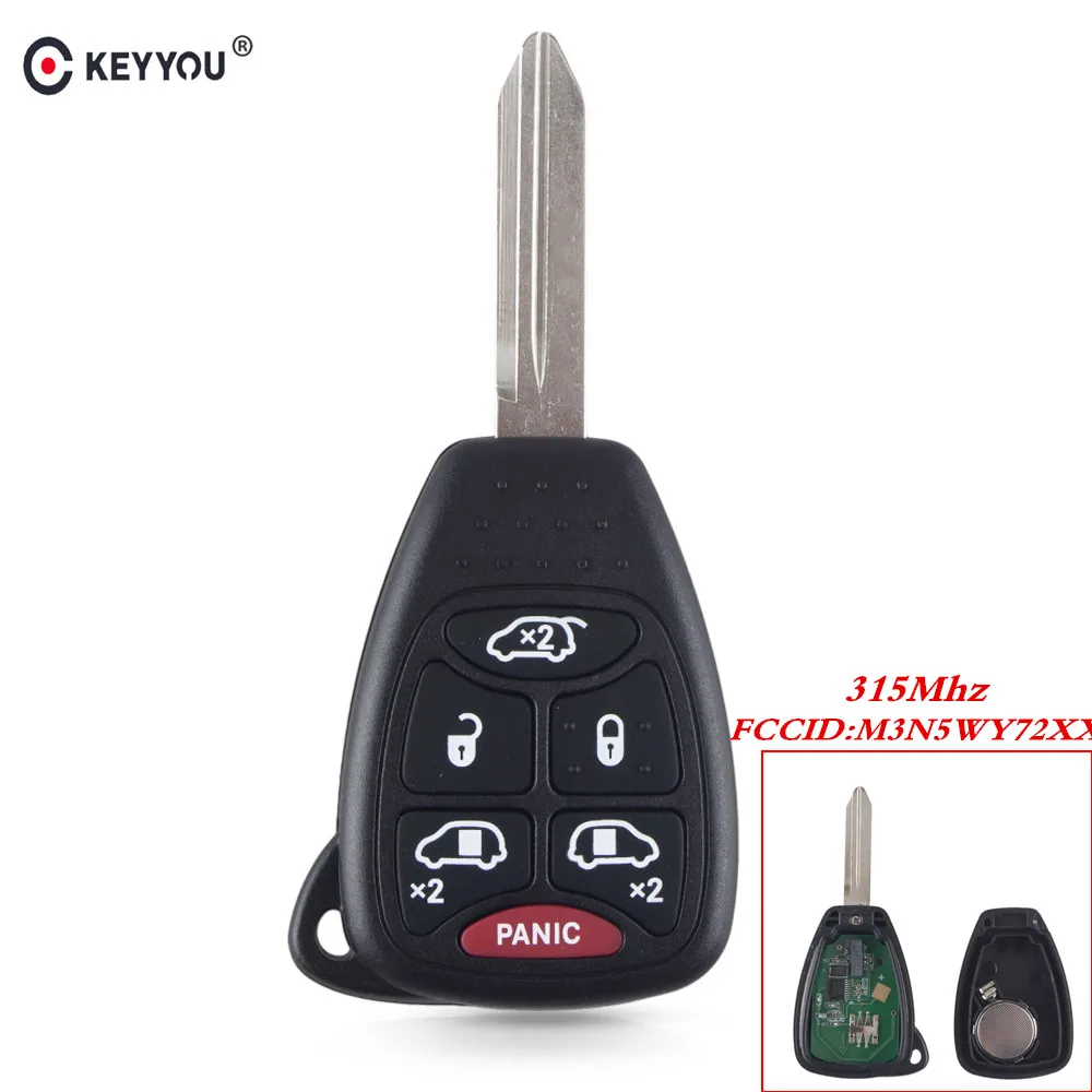 KEYYOU для Dodge Grand Caravan Chrysler 300 город и страна 5+ 1 6 кнопок дистанционный брелок ID46 315 МГц M3N5WY72XX