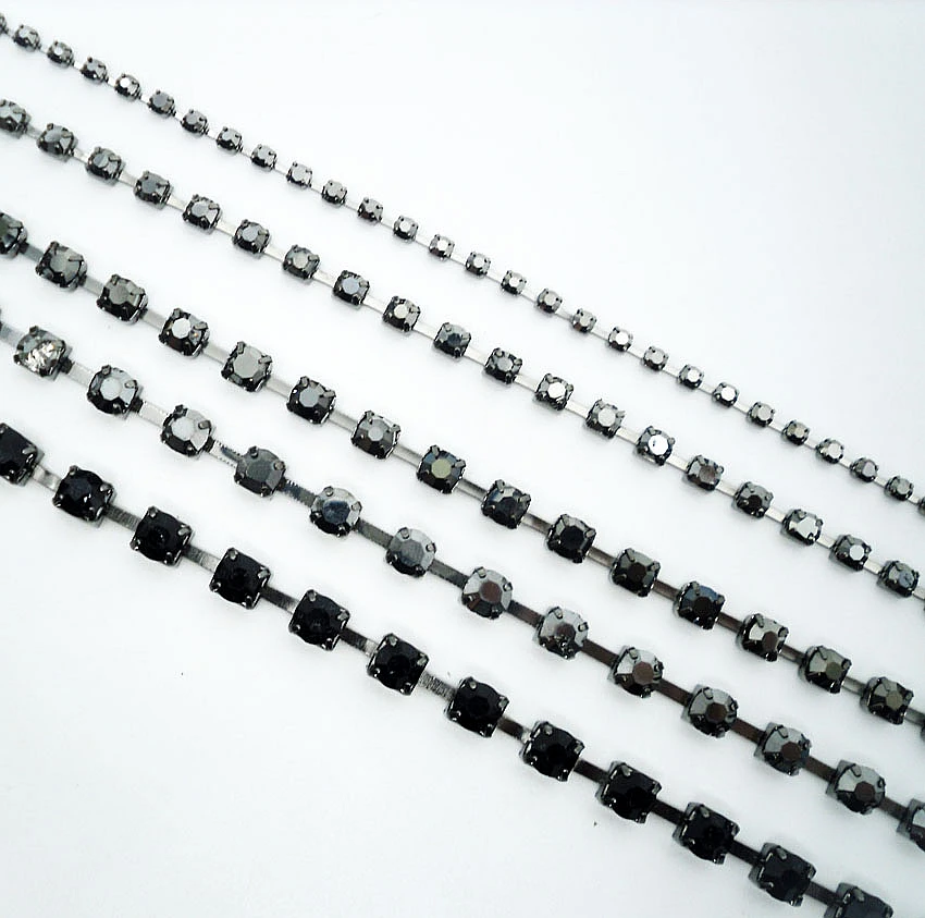 Модные черные стеклянные хрустальные стразы для творчества черный