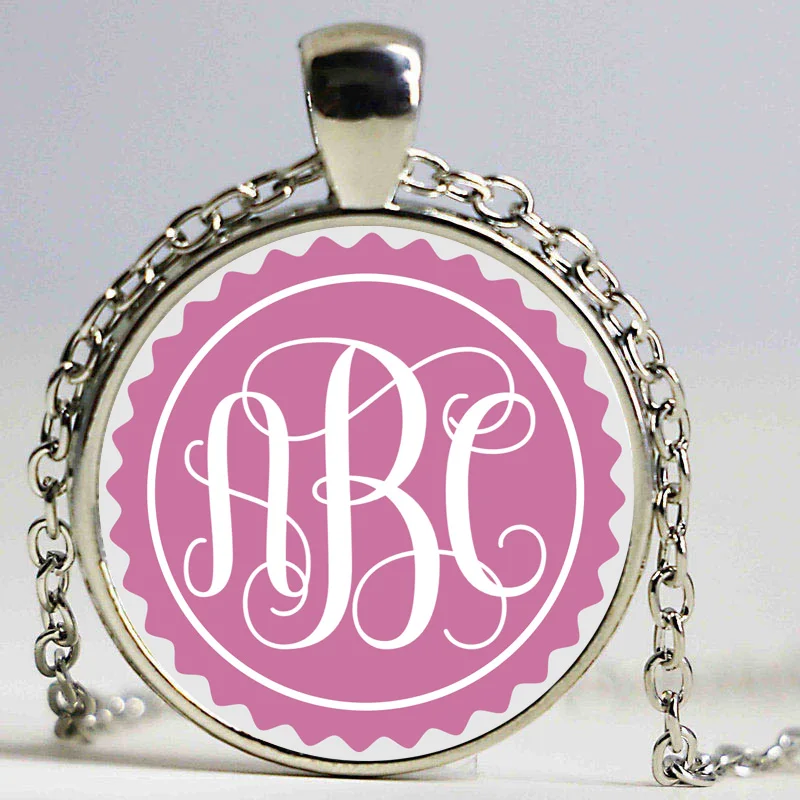 Personalized customization Initials Art Glass Cabochon Necklace Long Sweater Chain For Man Woman Fine Jewelry as Gifts | Украшения и