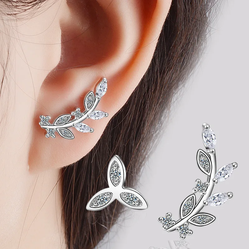 Женские серьги гвоздики из серебра 925 пробы с фианитом|Серьги-гвоздики| |