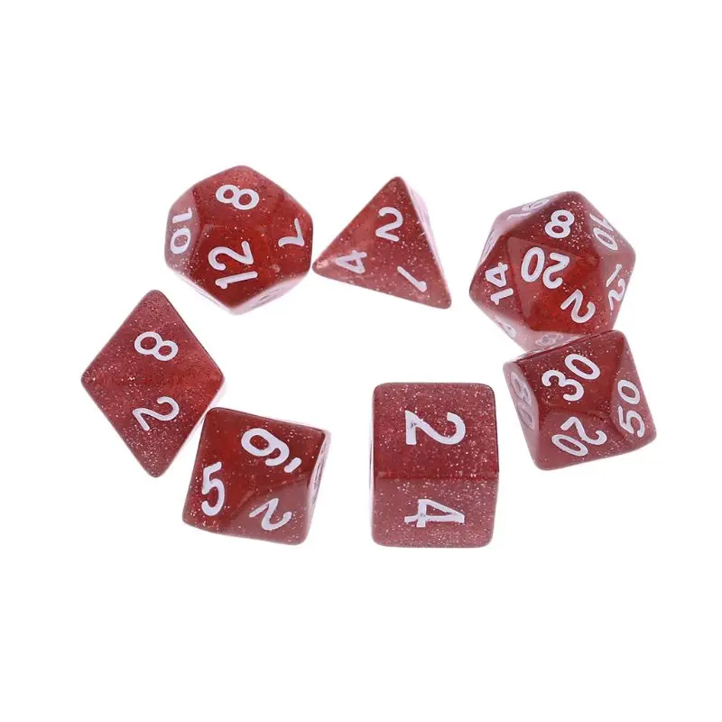 7 шт. двухсторонние игральные кости D4 D6 D8 D10 D12 D20 подземелья и дракон D & RPG поли