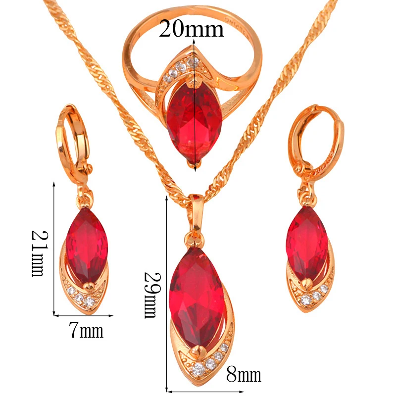 New Arrival Flower Ring Pendants Earrings Set for women k GP Austria Zircon Fashion Jewelry ring size #6 #7.5 JS195 | Украшения и