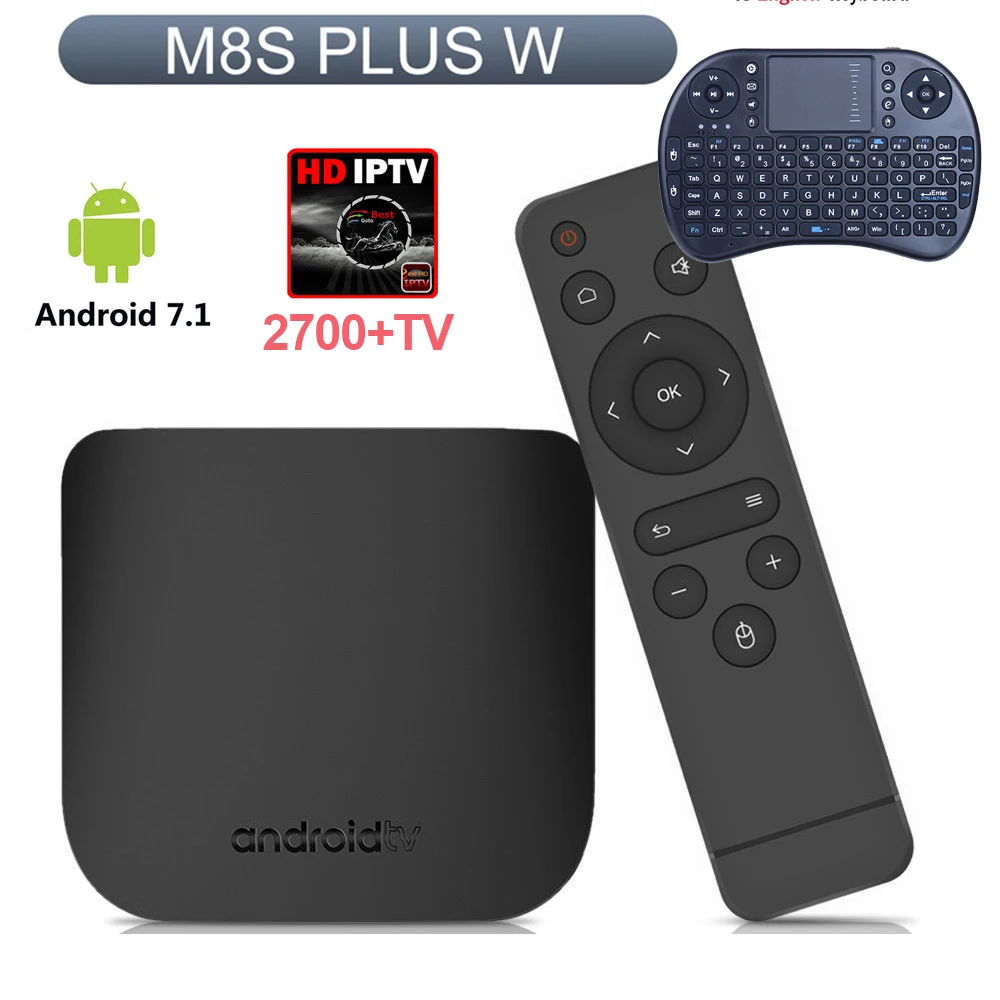 Android tv Box Amlogic S905W Android tv BOX четырехъядерный 2,4G 5G двойной WiFi Android 7,1 Smart медиаплеер Mecool M8S PLUS X