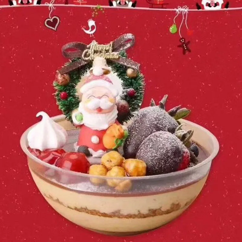 

900pcs 13*12cm Simple Clear Round Plastic Mousse Cup Cupcake Boxes Ball Dessert Cake Box Free Shipping