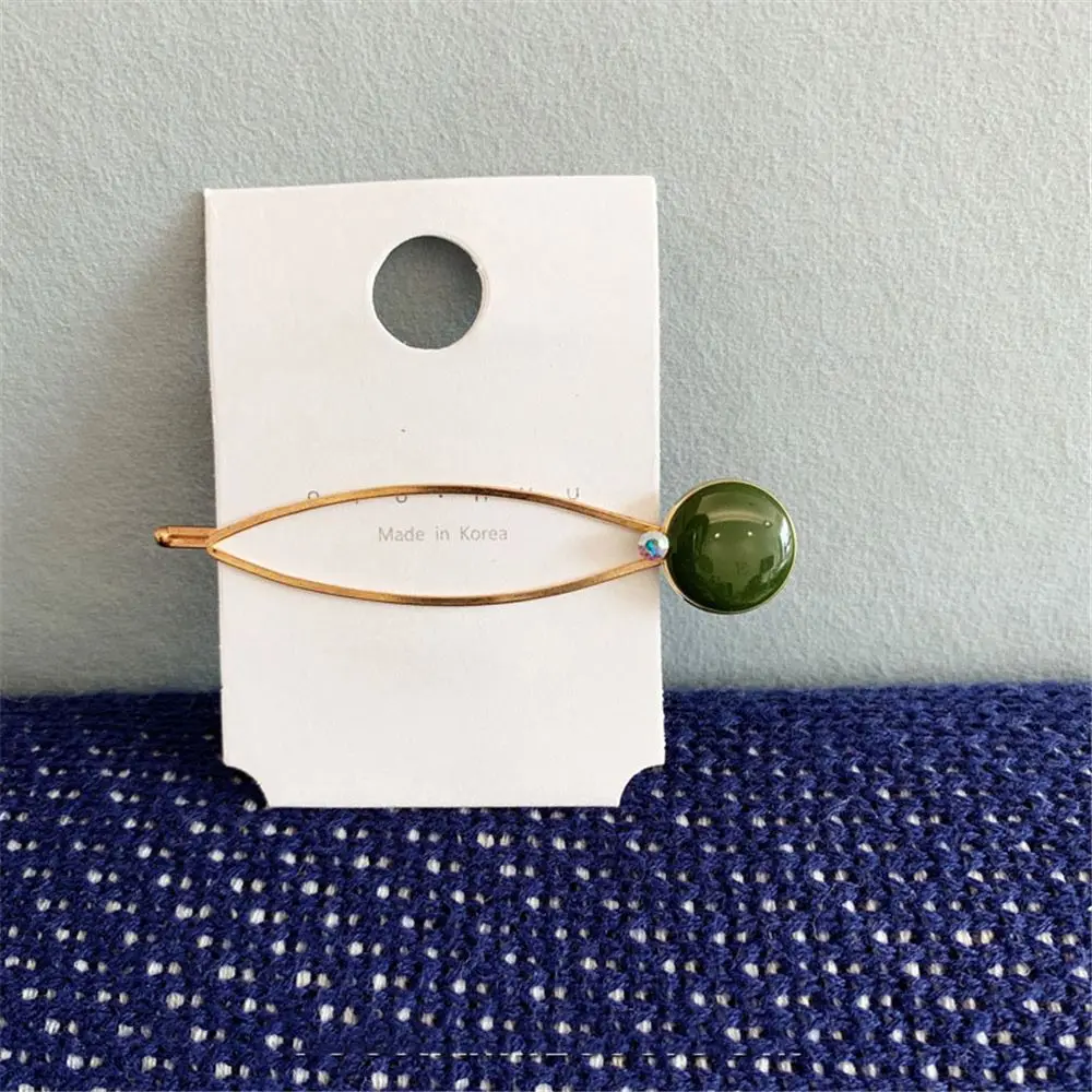 Женская Винтажная заколка для волос с пуговицами имитацией жемчуга ярких цветов