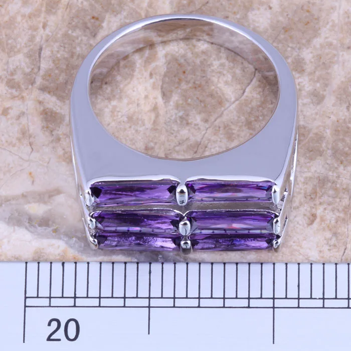 Увлекательный фиолетовый кубический циркон серебро Штампованные 925 Для женщин