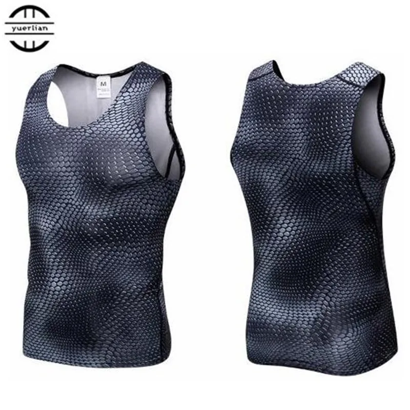 

Men Pro Compression 3D Print Tight Slim Snake Scale Vest,High Elastic Quick-drying Wicking Sporting Fitness Shapers Tank Tops