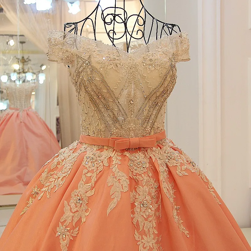 LS21781 vestido longo de festa арабские вечерние платья атласная бисером бальное платье