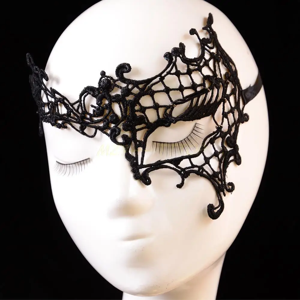 NEW Women Lace Face Eye Black Half Mask Masquerade Spider Web Hollow Masque Cutout Fancy Venetian Carnival Halloween Party TOP# | Дом и сад