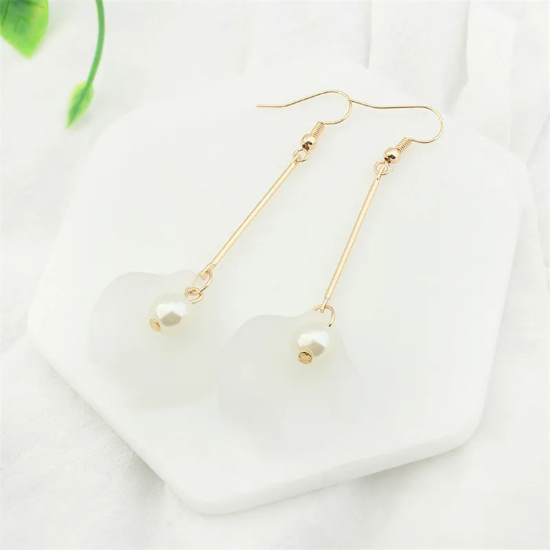 5 цветов серьги в виде листьев Мори Асимметричные Длинные жемчужные модные