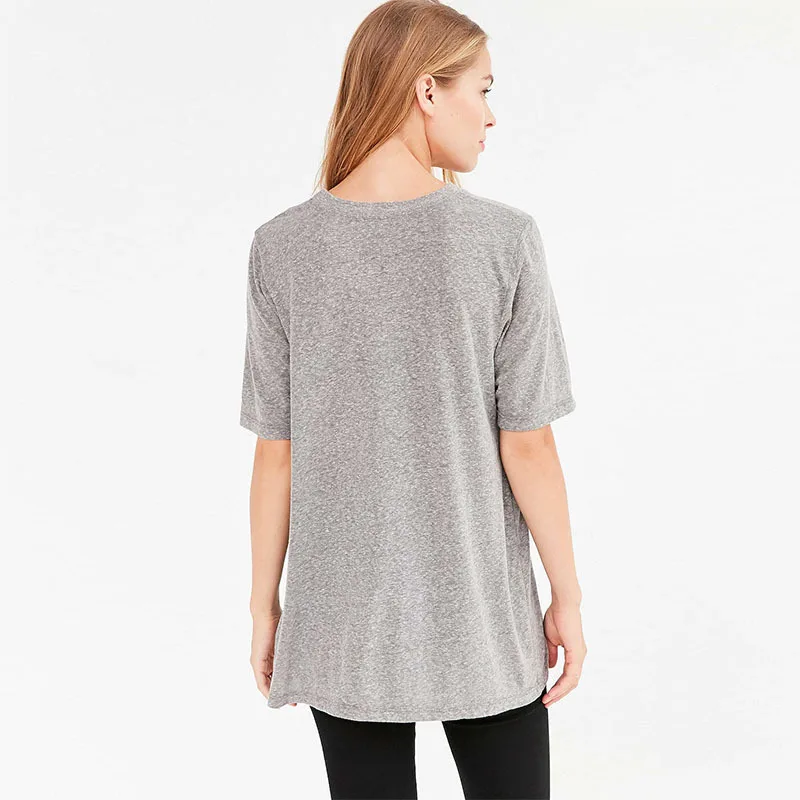 Радость Душу Населения Женщины Топы Лето Европейская Мода Сплошной Цвет V