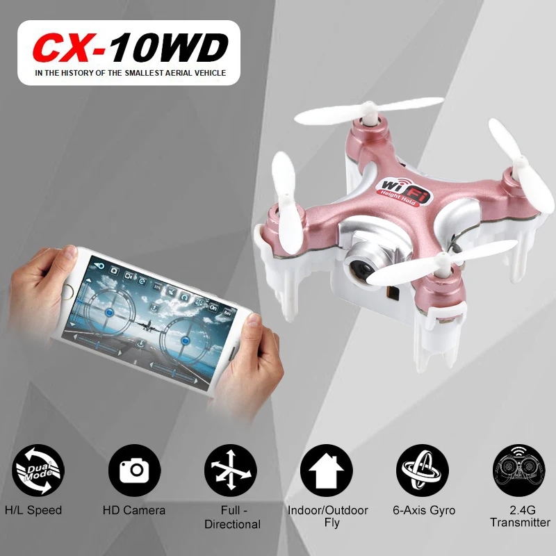 Радиоуправляемый квадрокоптер Cheerson CX 10WD CX10WD 10WDTX Wifi FPV режим высокого удержания CX10