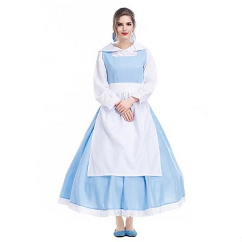 Женские костюмы принцессы на Хэллоуин аниме Красавица и чудовище Белль косплей