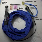 Легкий DJK35-50 9 мм Быстрый Газовый коннектор из силикагеля, мягкий WP-26, WP 26, TIG-26, Tig фонарь, 4 м, 12 футов, TIG-200P, переменный ток