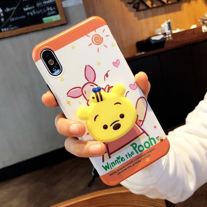 3 шт. для iPhone XS max XR X Винни свиглет чехол мультфильм Матовая Мягкая задняя крышка 8
