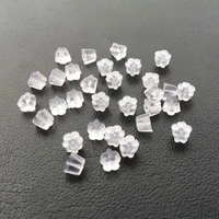 500pcslot clear soft silicone rubber earring backs safety plum shape stopper rubber jewelry accessories diy parts ear plugging