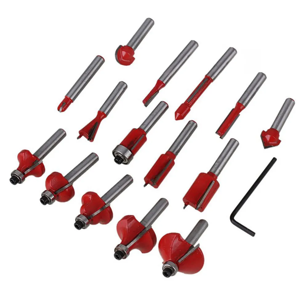 

15pc New Style Wood Working Router Bit Rotary Burr File Set Milling Drill Cutter 1/4inch / 1/2 inch Carbide Shank