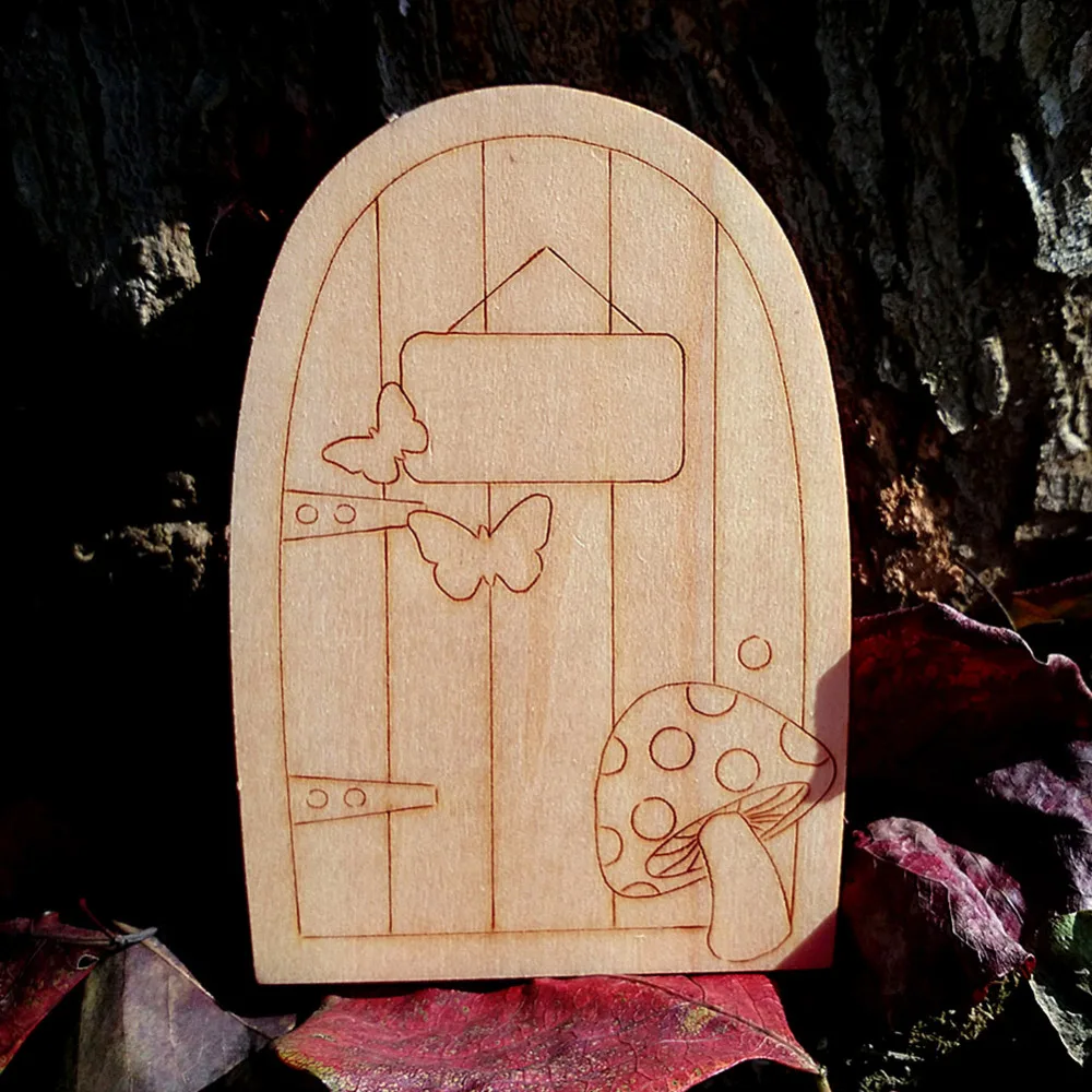 10 шт./лот деревянные двери с лазерной резкой для украшения дома 3 мм дверные