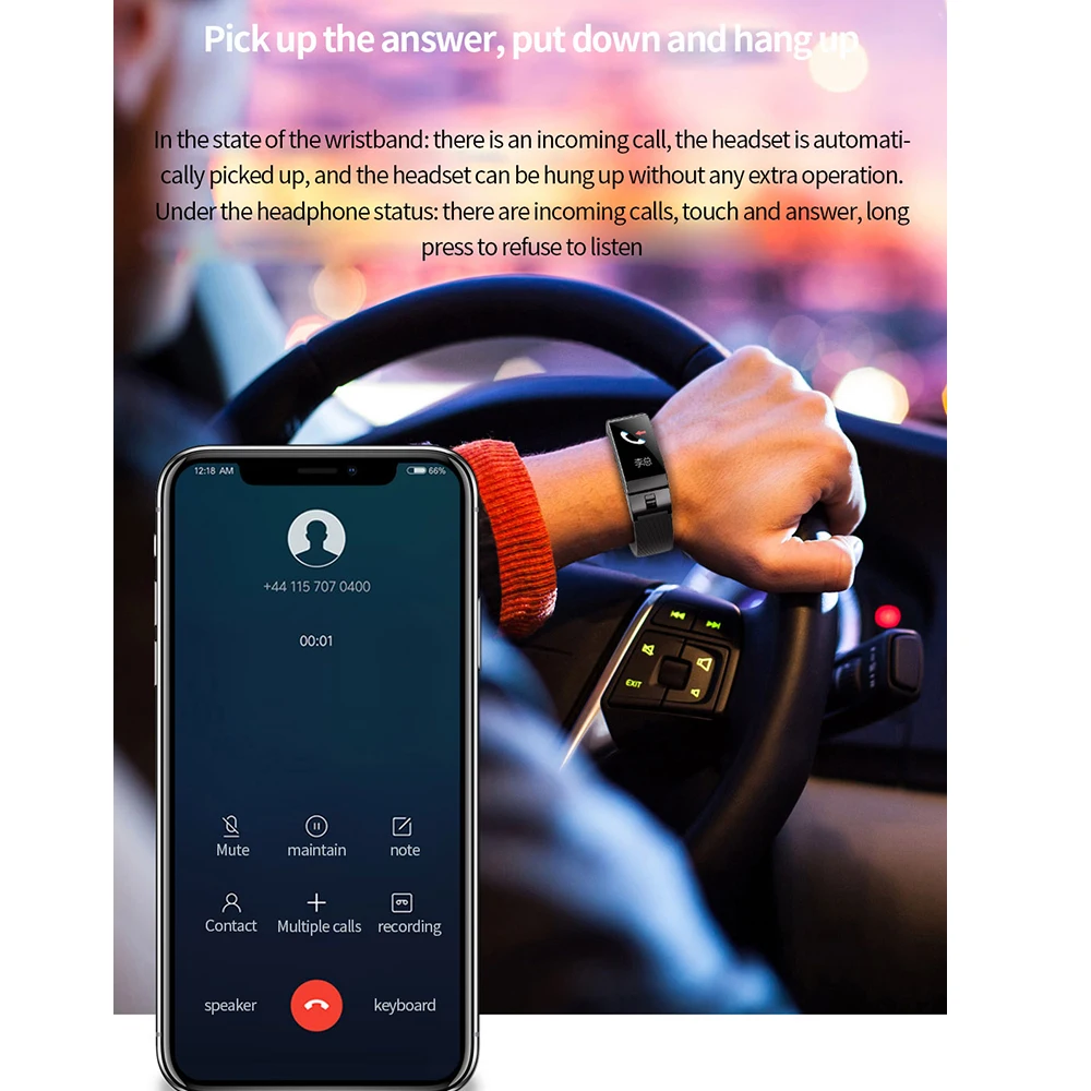 Умный браслет с сердечным ритмом фитнес Bluetooth наушники гарнитура несколько
