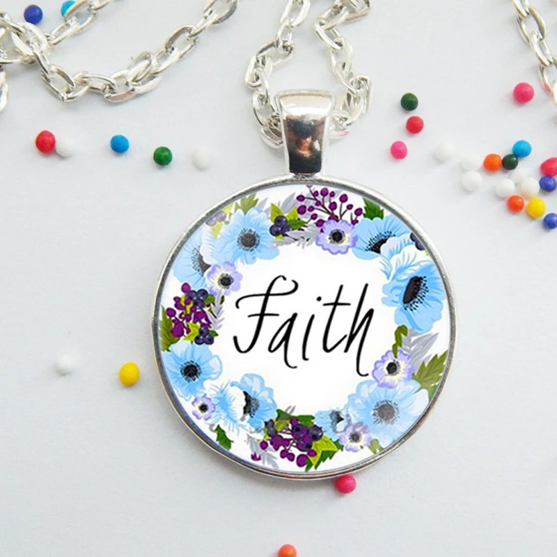 4 шт цитата с надписью Faith комплект ювелирных изделий буквами ожерелье кулон