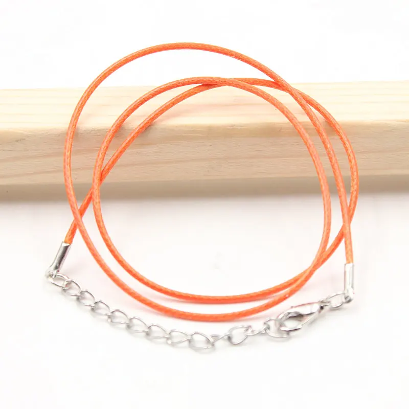 

30pcs/lot 1.5mm Color optional Wax Line Necklace Pendant Charms Cord Beads String Lobster Clasp Strap Rope